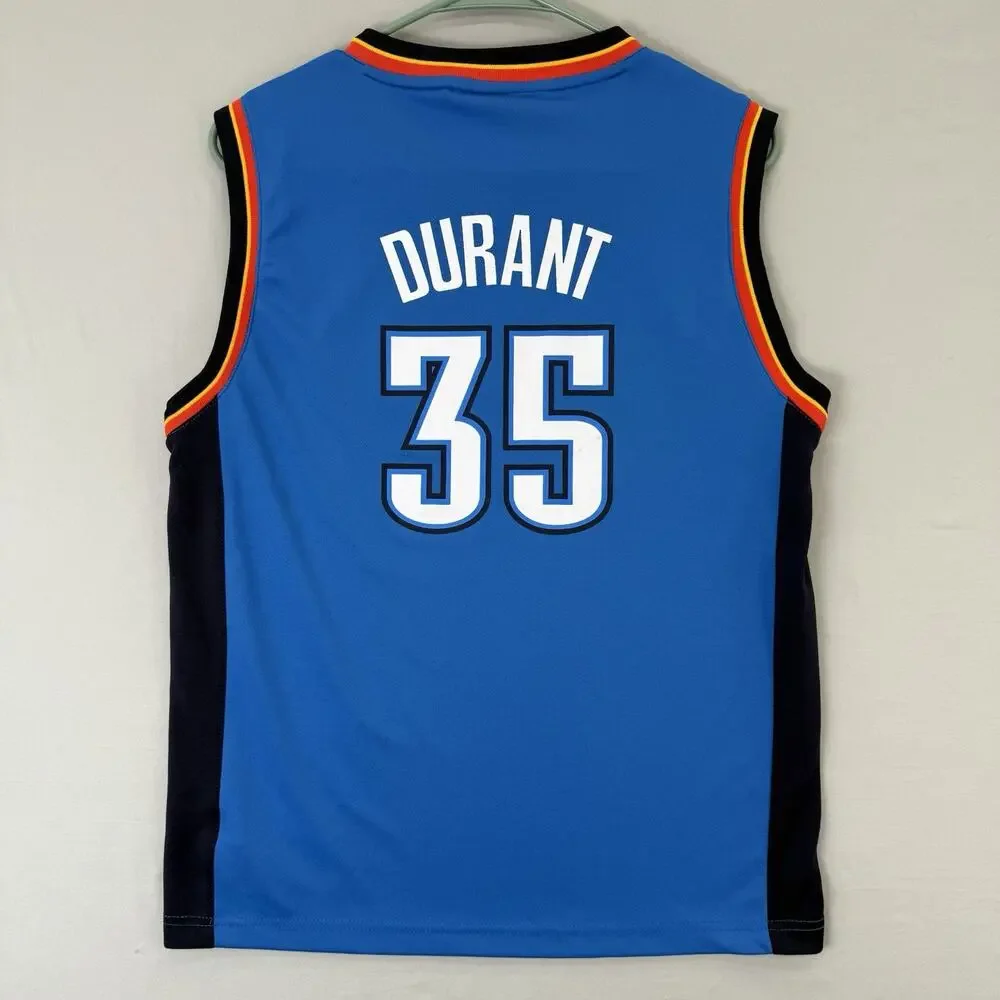 Adidas Kevin Durant #35 Oklahoma City Thunder Blue NBA Basketball Jersey Youth L